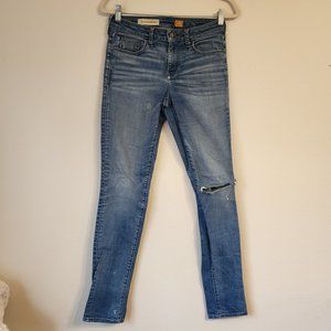 Pilcro And the letterpress hyphen jeans sz 27 straight leg midrise distressed